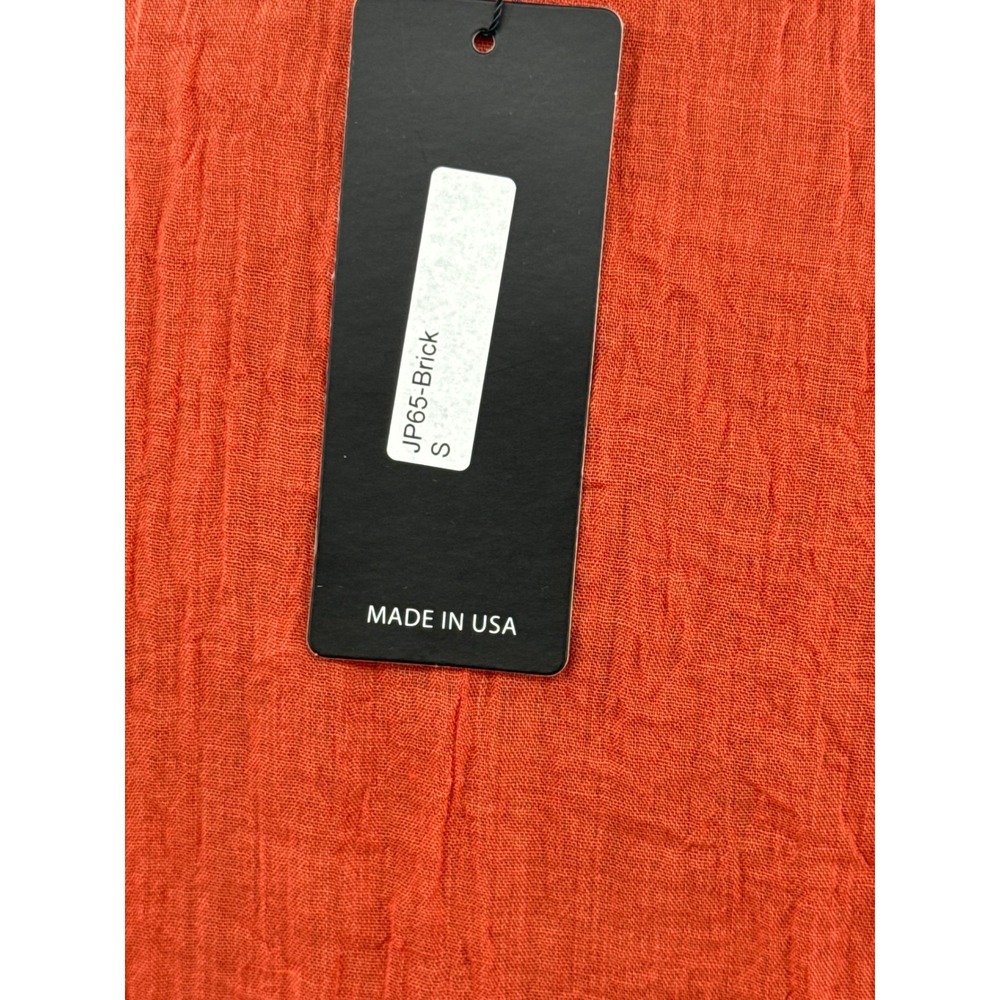 Jupee Brick Orange Tie Front Kimono Cardigan Balloon Sleeve Gauze Top Small NWT - Picture 5 of 8